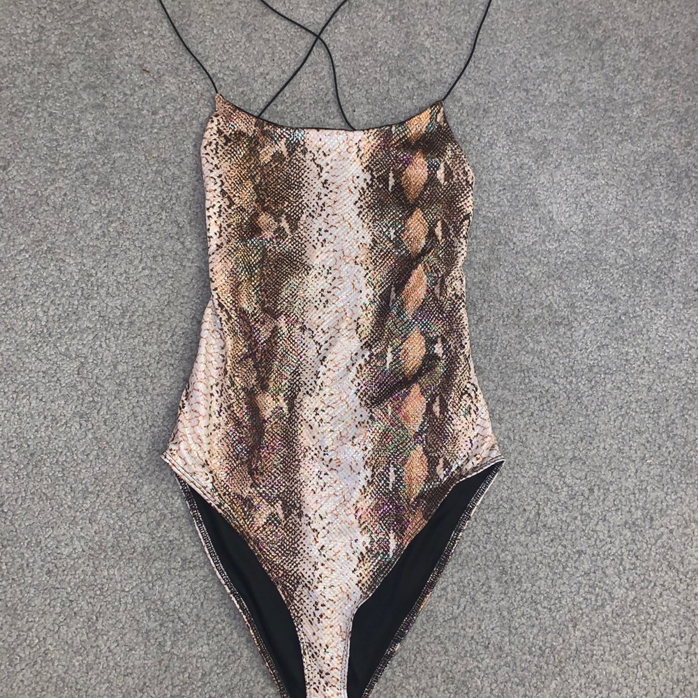 COPY - Lace up back snakeskin bodysuit
